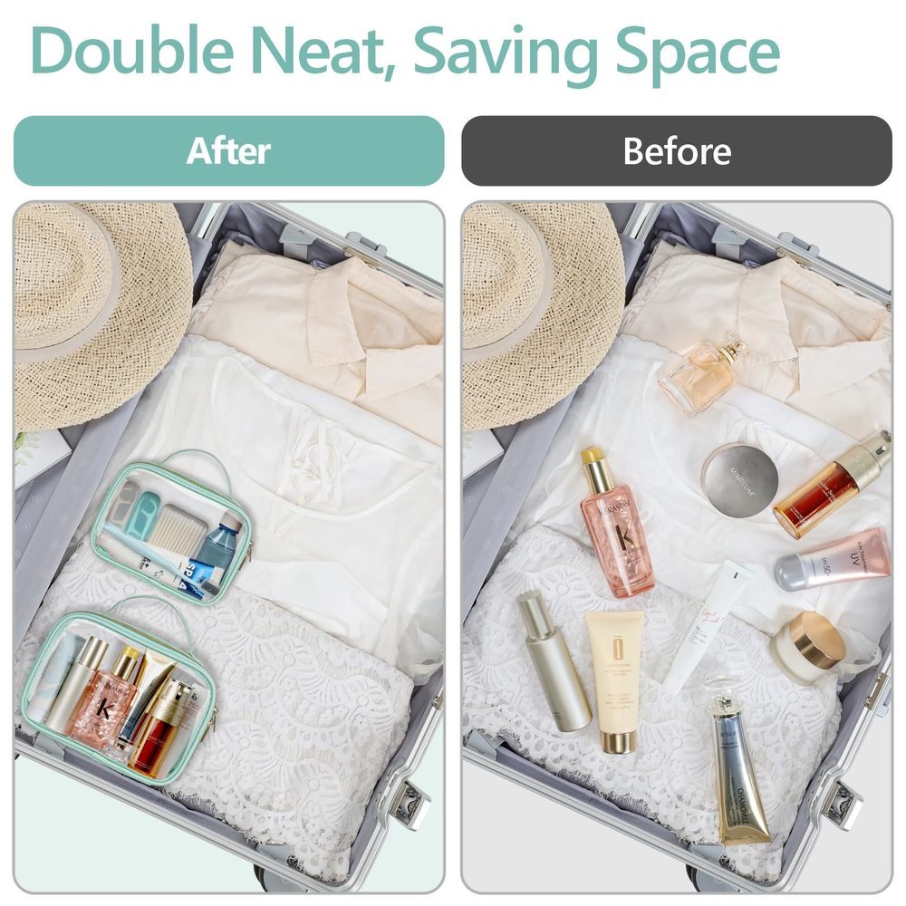 Tsa Approved Toiletry Bag - Glitter Textured Clear Makeup Bag, Personalized😉 - Picture 8 of 8